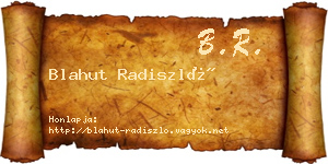 Blahut Radiszló névjegykártya